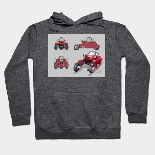 Future Style Red Car Hoodie by nagare017